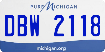 MI license plate DBW2118