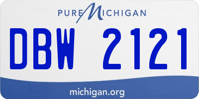 MI license plate DBW2121