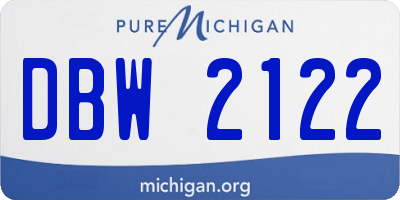 MI license plate DBW2122