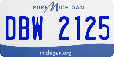 MI license plate DBW2125