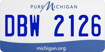 MI license plate DBW2126