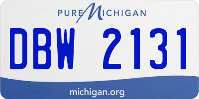 MI license plate DBW2131