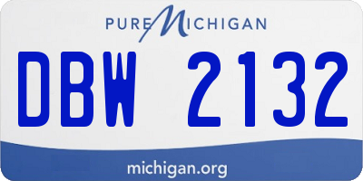MI license plate DBW2132