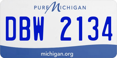 MI license plate DBW2134