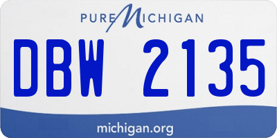 MI license plate DBW2135