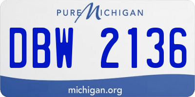 MI license plate DBW2136