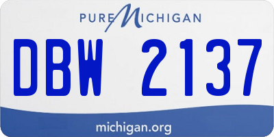 MI license plate DBW2137
