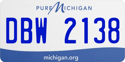 MI license plate DBW2138