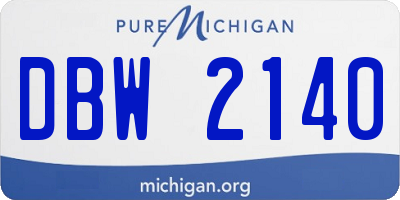 MI license plate DBW2140
