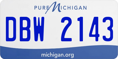 MI license plate DBW2143