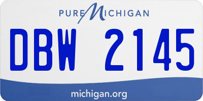MI license plate DBW2145