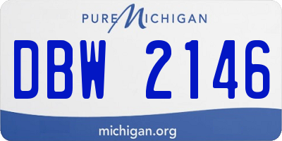 MI license plate DBW2146