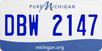 MI license plate DBW2147