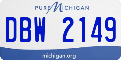 MI license plate DBW2149