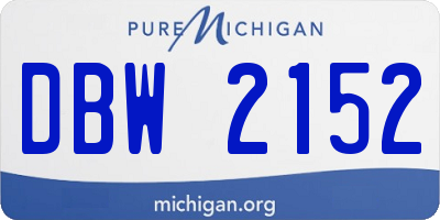 MI license plate DBW2152