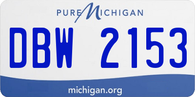 MI license plate DBW2153