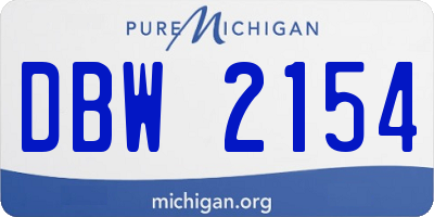 MI license plate DBW2154