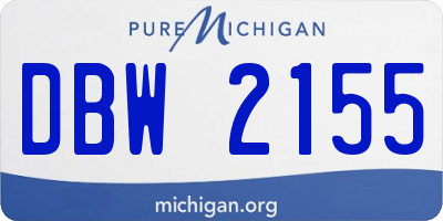 MI license plate DBW2155