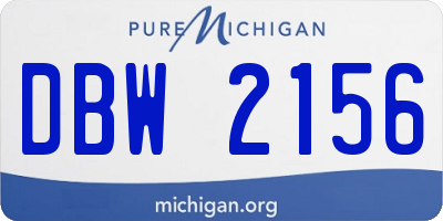 MI license plate DBW2156