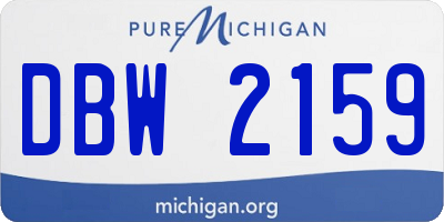 MI license plate DBW2159