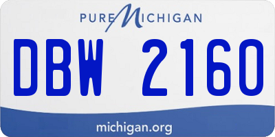 MI license plate DBW2160