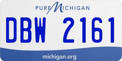 MI license plate DBW2161