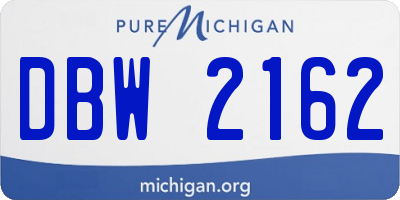 MI license plate DBW2162
