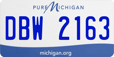 MI license plate DBW2163