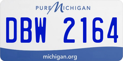 MI license plate DBW2164
