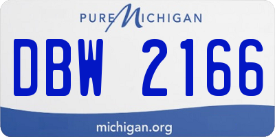 MI license plate DBW2166