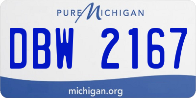 MI license plate DBW2167