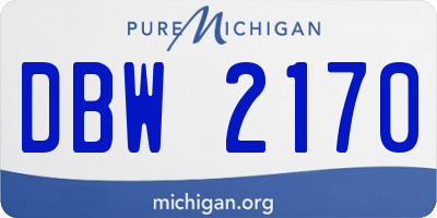 MI license plate DBW2170