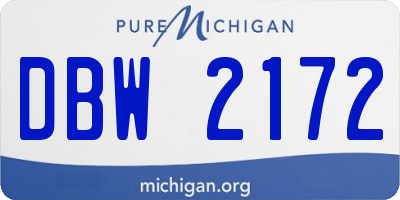 MI license plate DBW2172