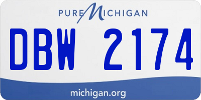 MI license plate DBW2174