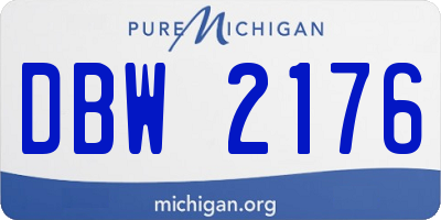 MI license plate DBW2176