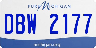 MI license plate DBW2177