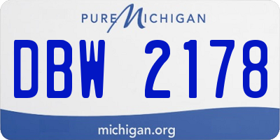 MI license plate DBW2178