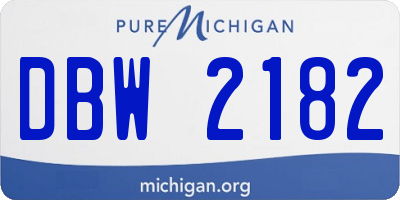 MI license plate DBW2182