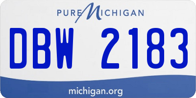 MI license plate DBW2183