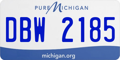 MI license plate DBW2185