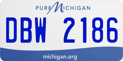 MI license plate DBW2186