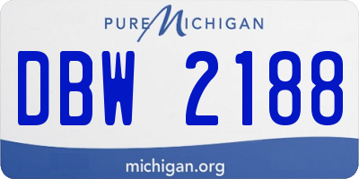 MI license plate DBW2188