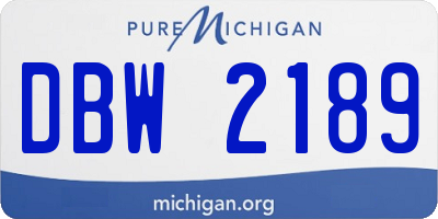 MI license plate DBW2189