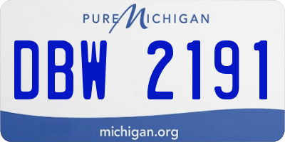 MI license plate DBW2191