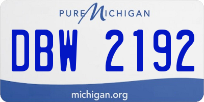 MI license plate DBW2192