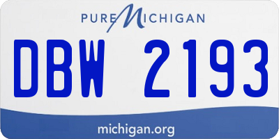 MI license plate DBW2193