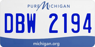 MI license plate DBW2194