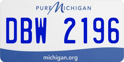 MI license plate DBW2196