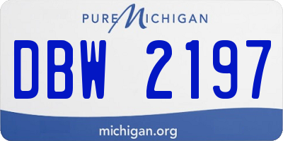 MI license plate DBW2197