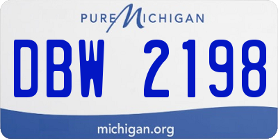 MI license plate DBW2198